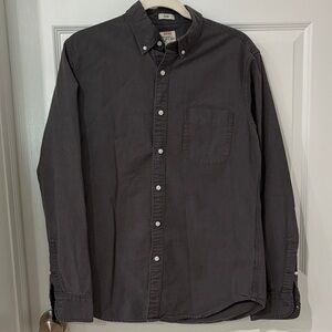JCrew Men's Charcoal Gray Button-Down Shirt Oxford